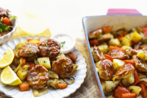 Sticky kiopgehakt met groenten uit de oven Kookmutsjes