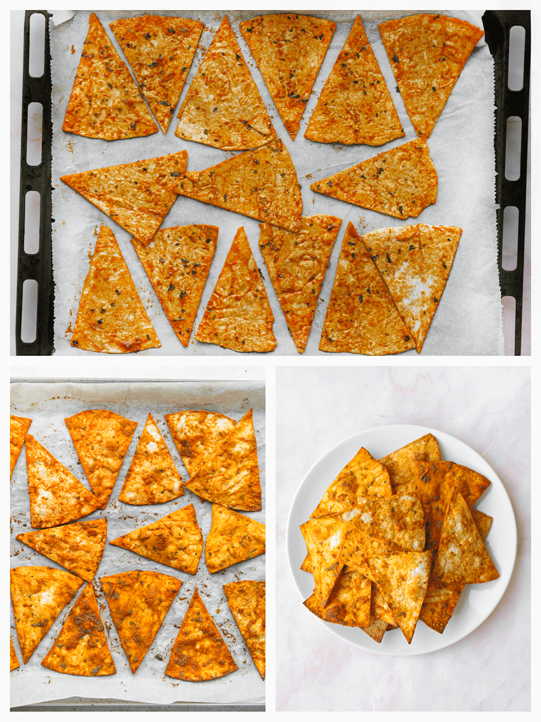 Tortilla chips krokant bakken in de oven