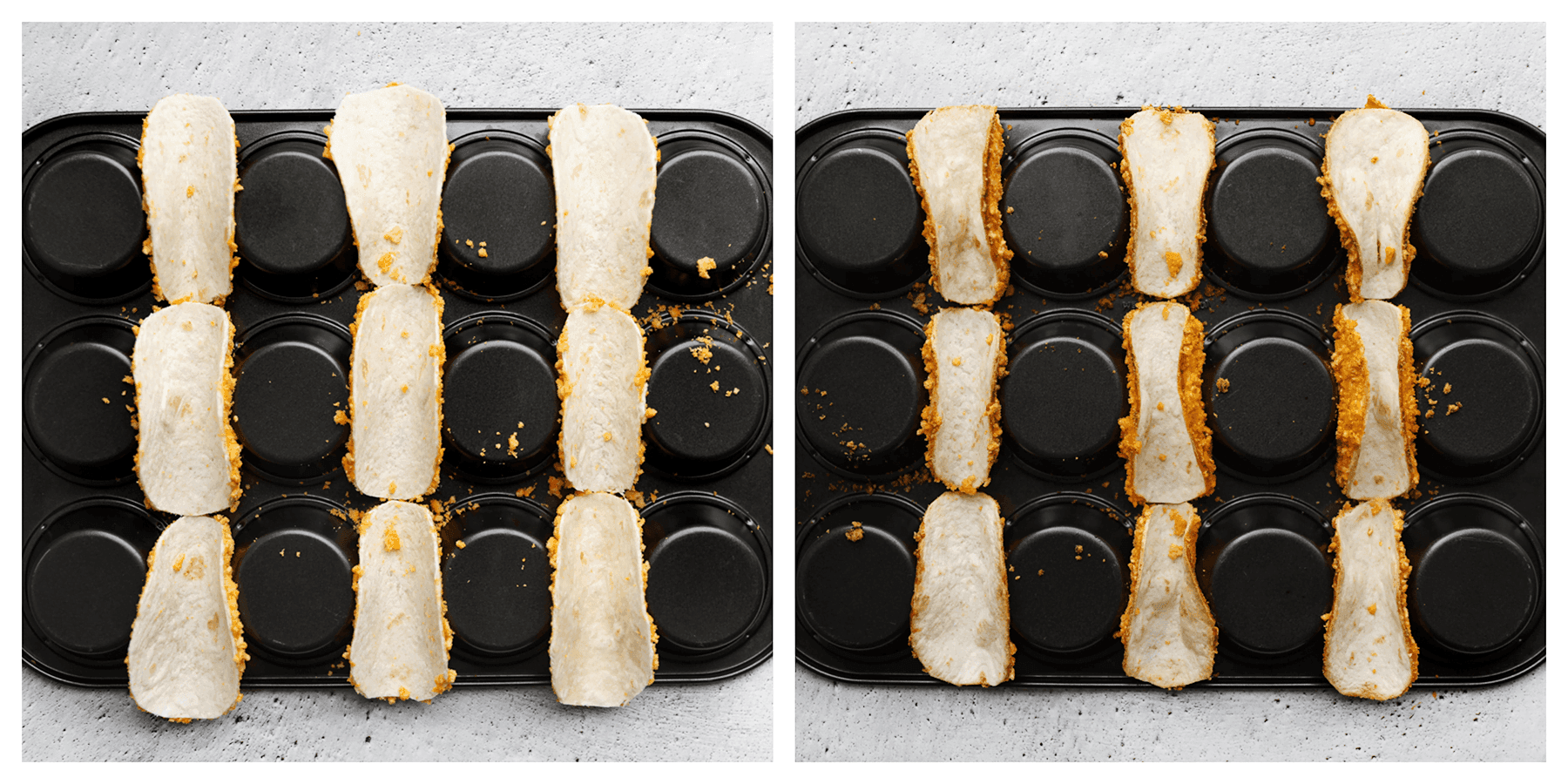 Bugle taco's bakken in de oven totdat ze hard zijn