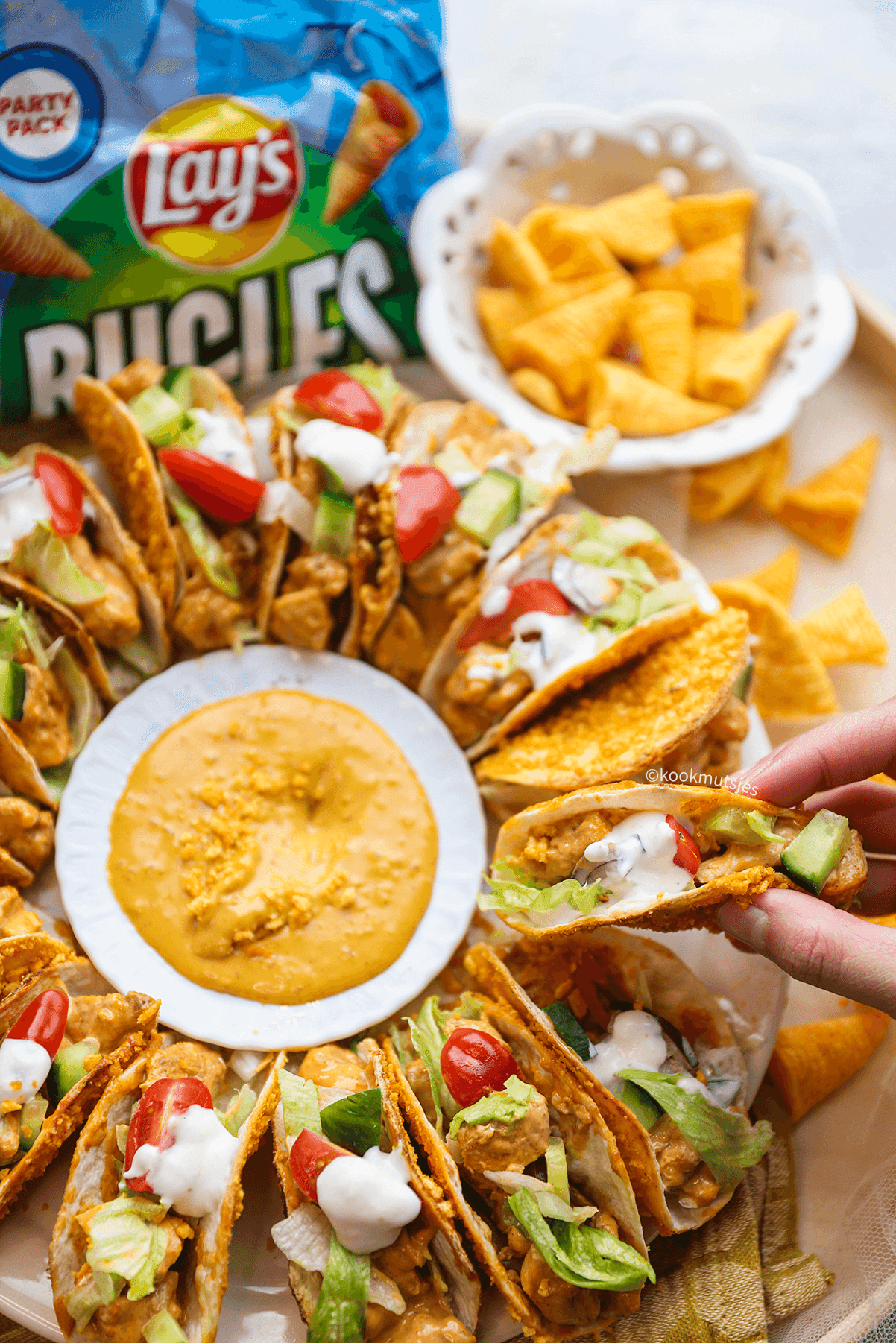 Bugles tacos met kip eindresultaat Kookmutsjes