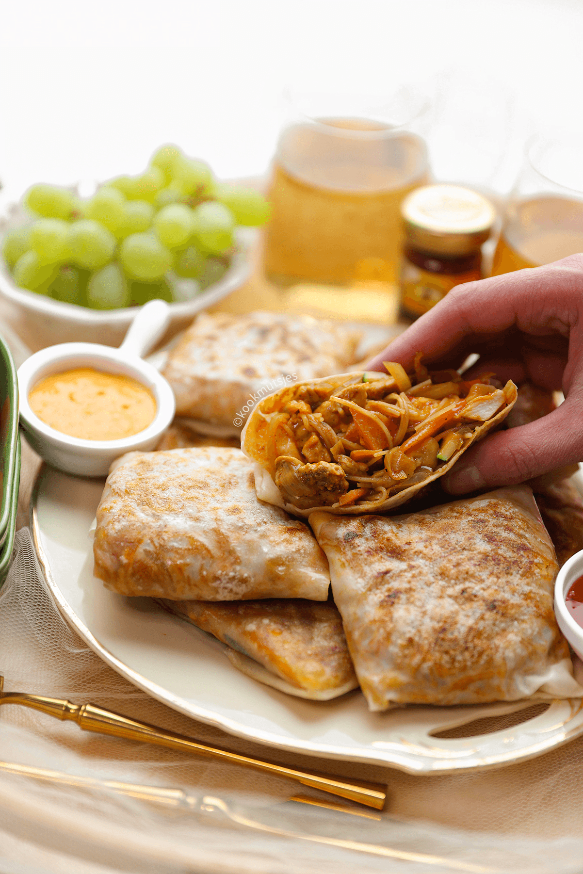 Kip loempia pakketjes van Kookmutsjes