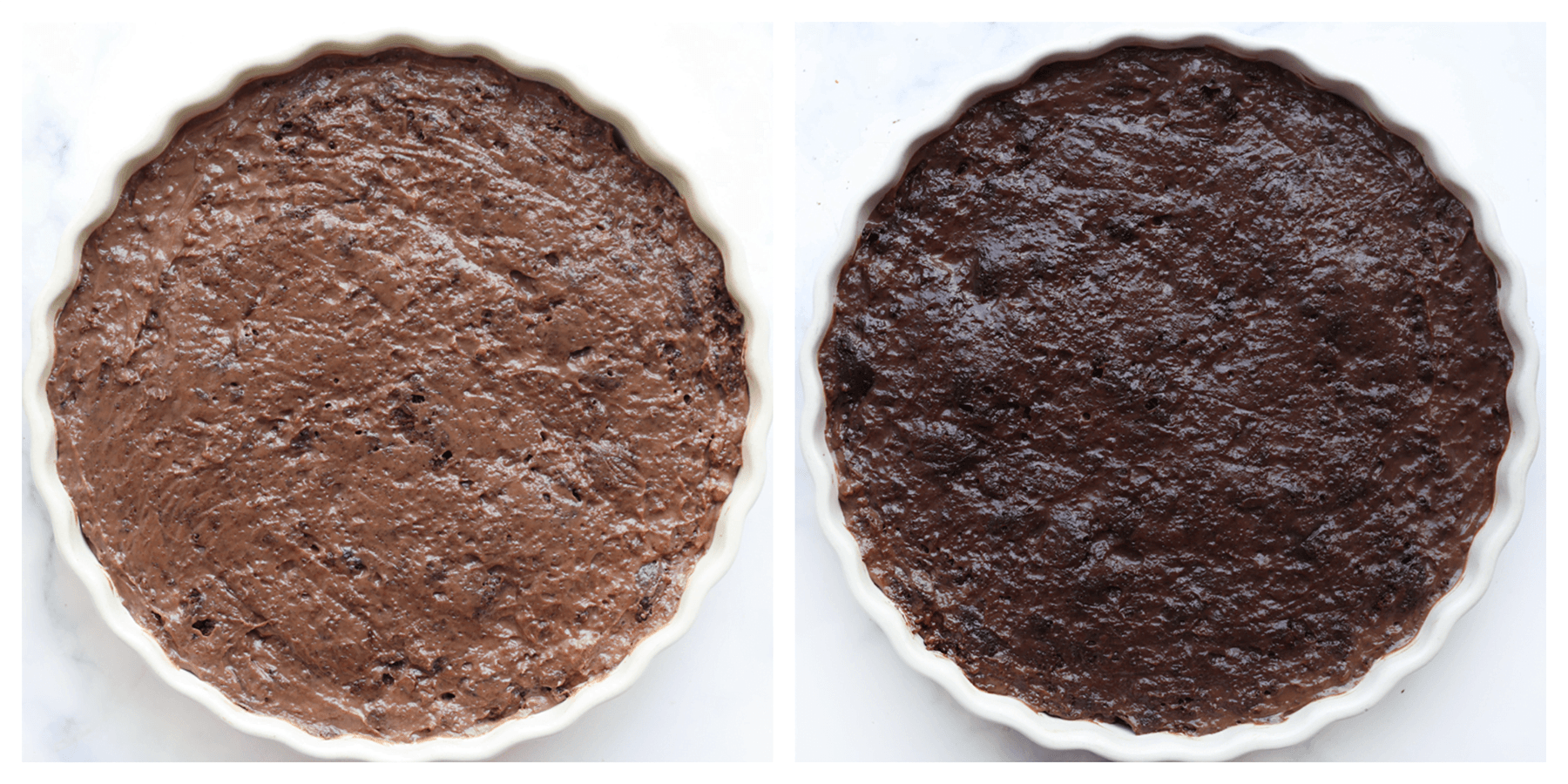 Chocolademengsel verdelen over een ovenschaal