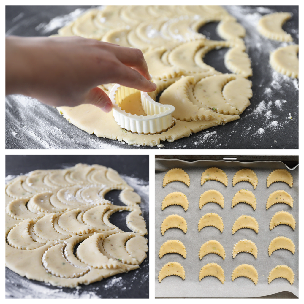 Neem een koekjesuitsteker en haal het gewenste patroon eruit. Leg dit op een bakplaat met een vel bakpapier.