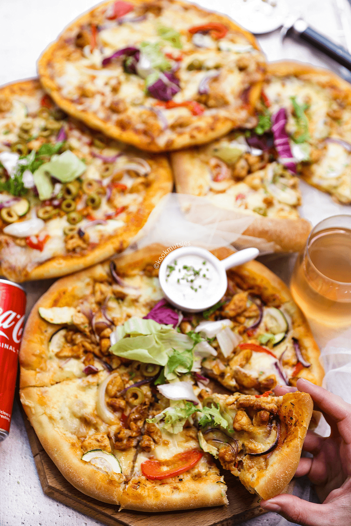 Pizza met kip eindresultaat Kookmutsjes