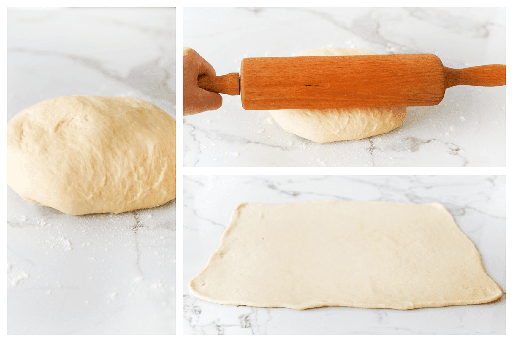 Deeg uitrollen tot een rechthoekige lap