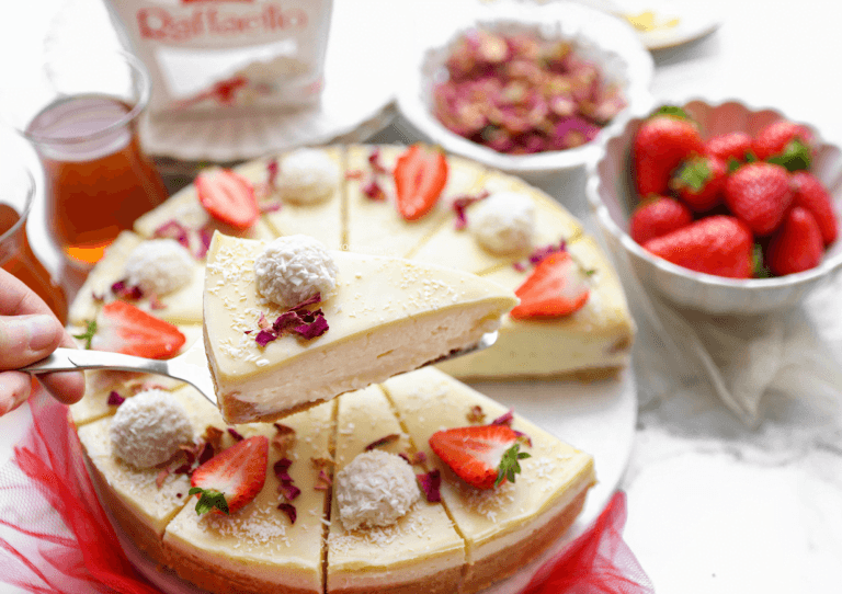 Witte chocolade kokostaart (no bake)