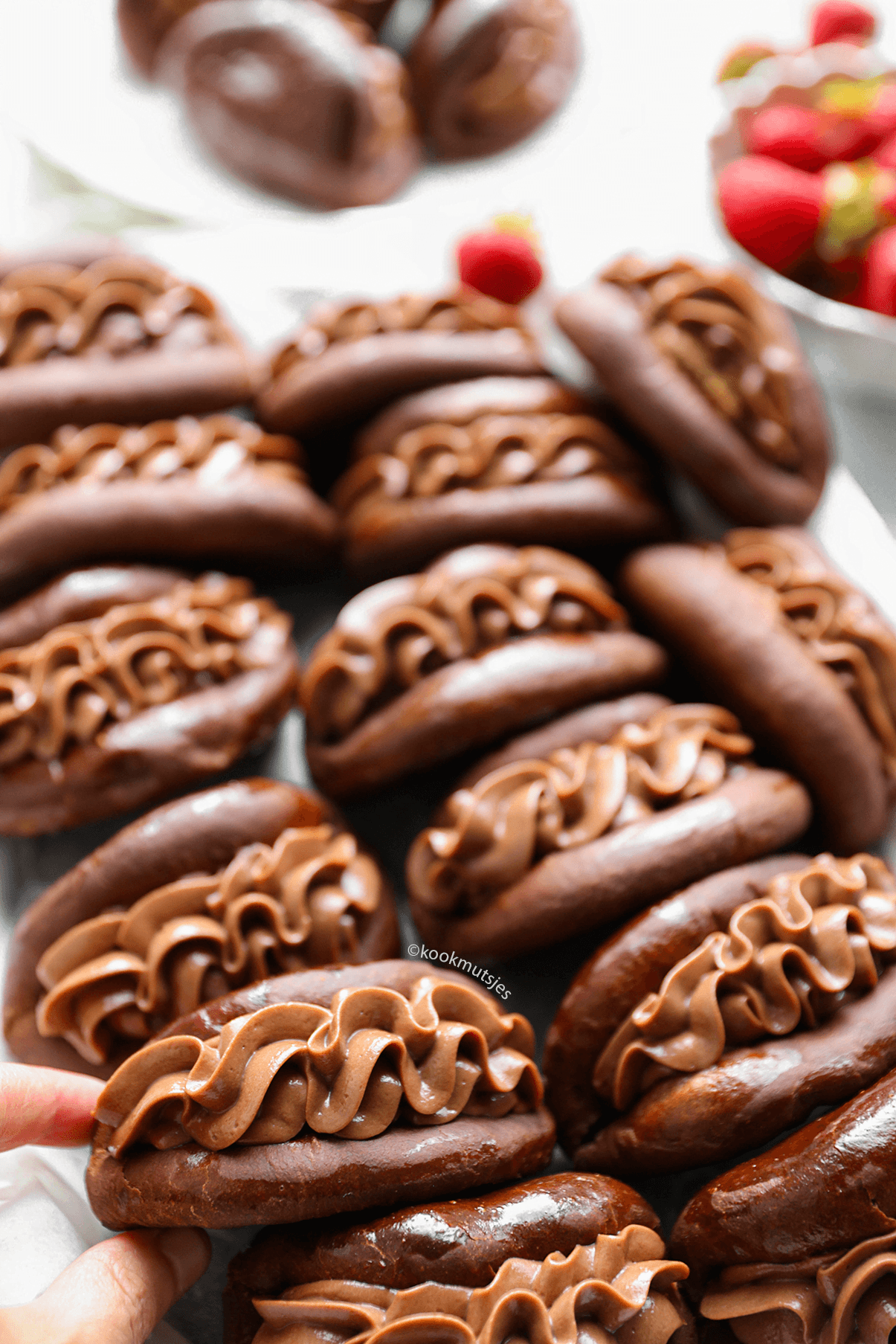 Chocolade-pecanbroodjes eindresultaat Kookmutsjes