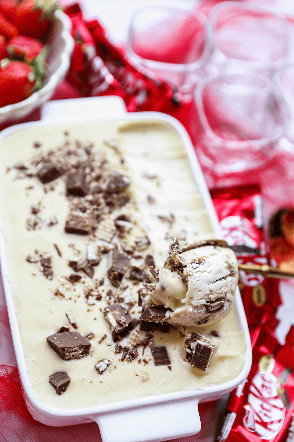 Kitkat roomijs eindresultaat Kookmutsjes