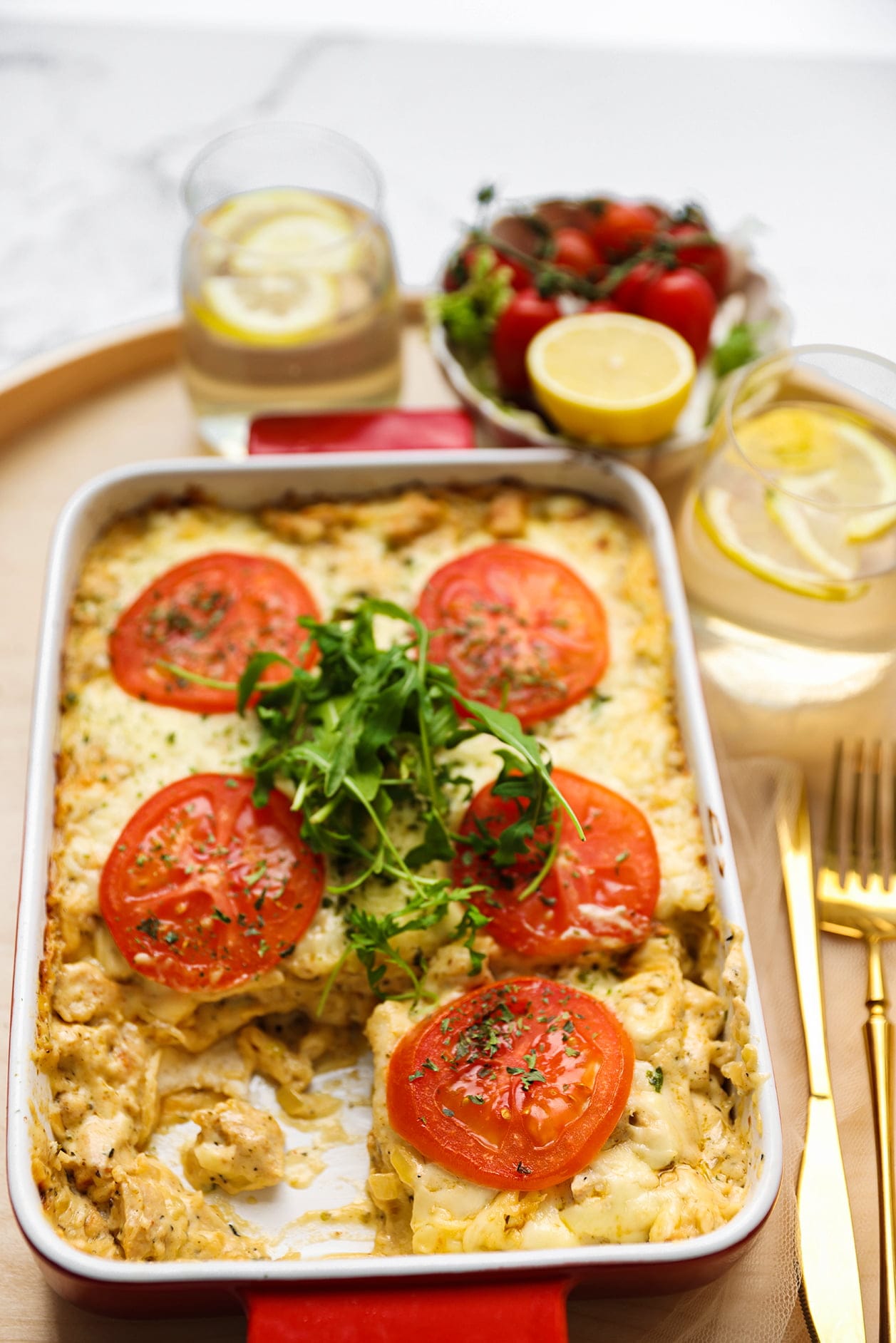 Romige kip-wrapschotel uit de oven eindresultaat Kookmutsjes