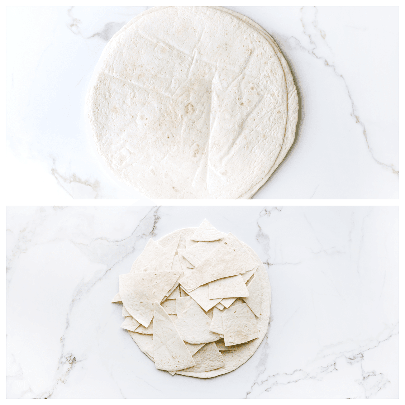 Wraps snijden in stukjes