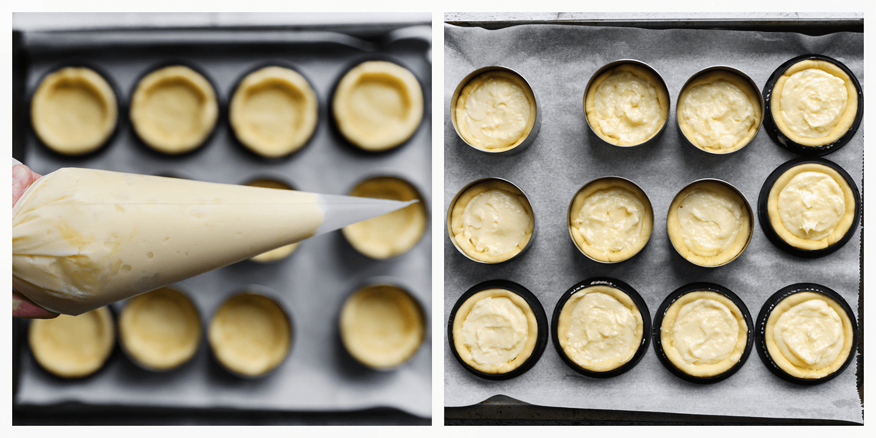 Deeg vullen met de gele room