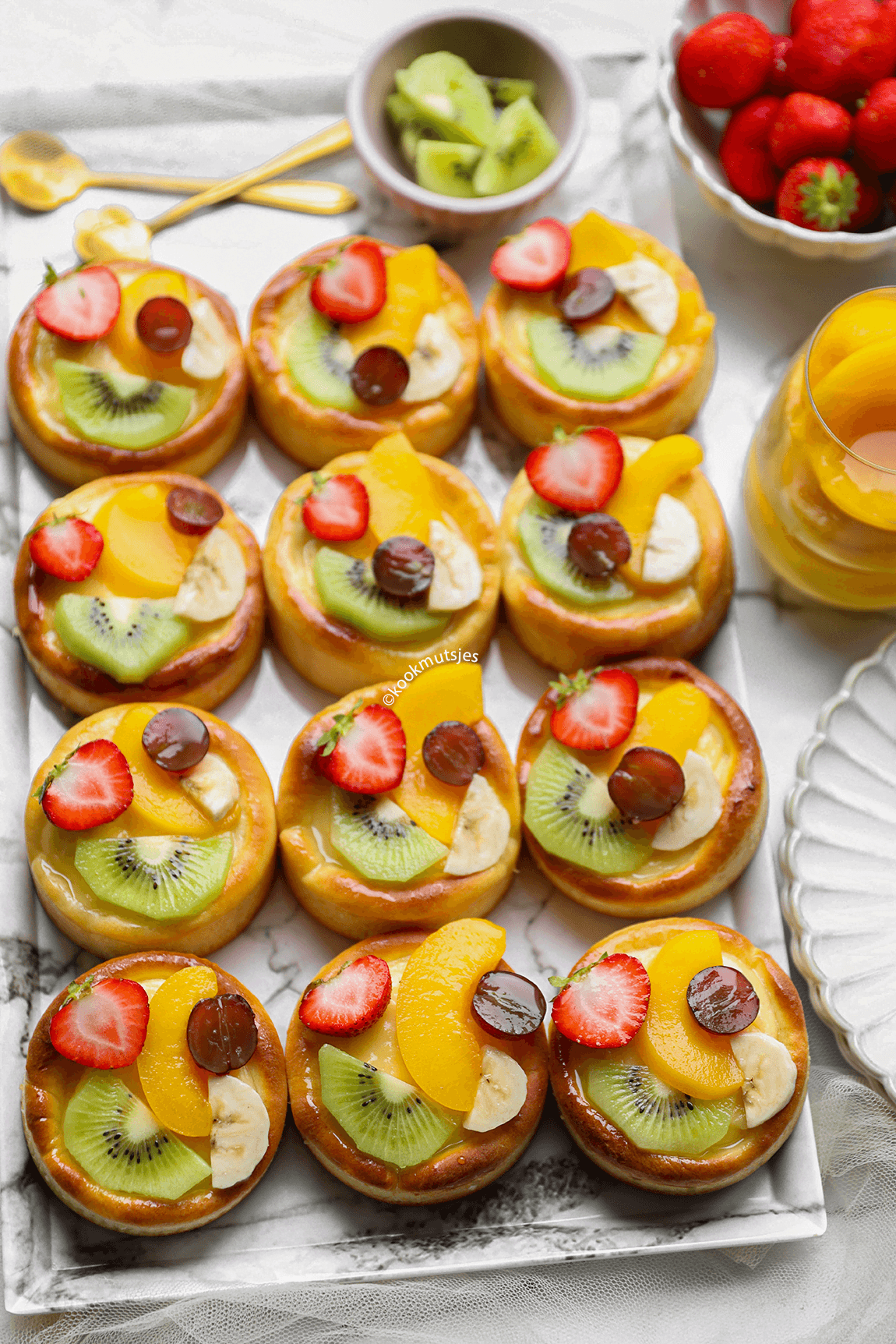 Gele room taartjes eindresultaat Kookmutsjes