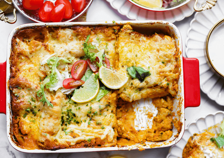 Butter chicken lasagne