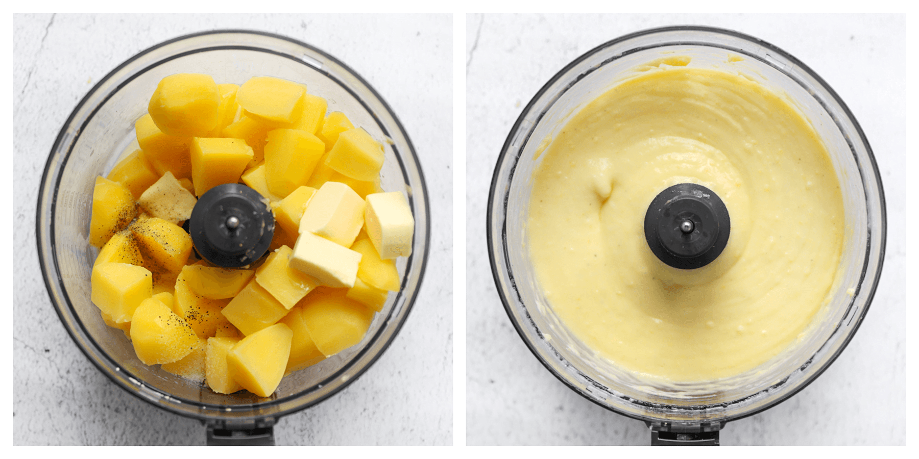 Aardappel pureren tot een gladde mengen in een hakmolen