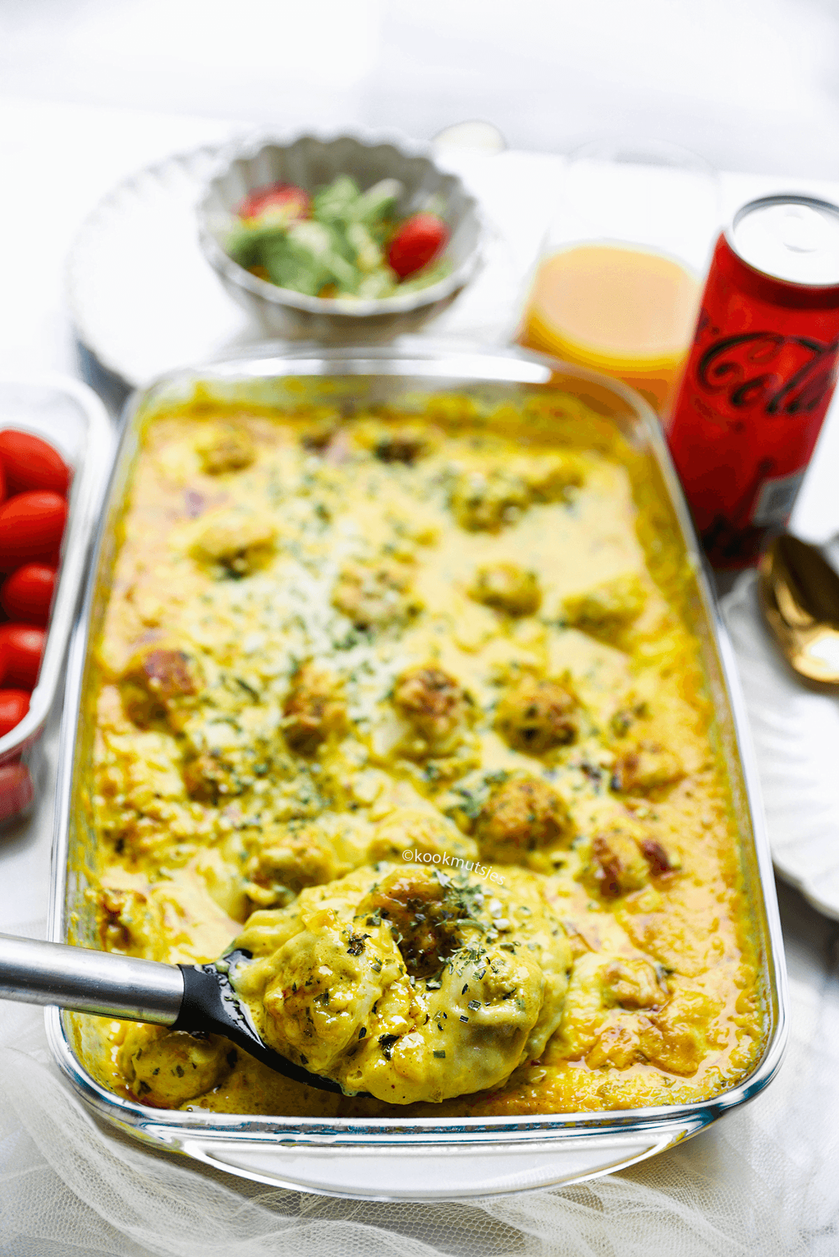 Kipschotel eindresultaat Kookmutsjes