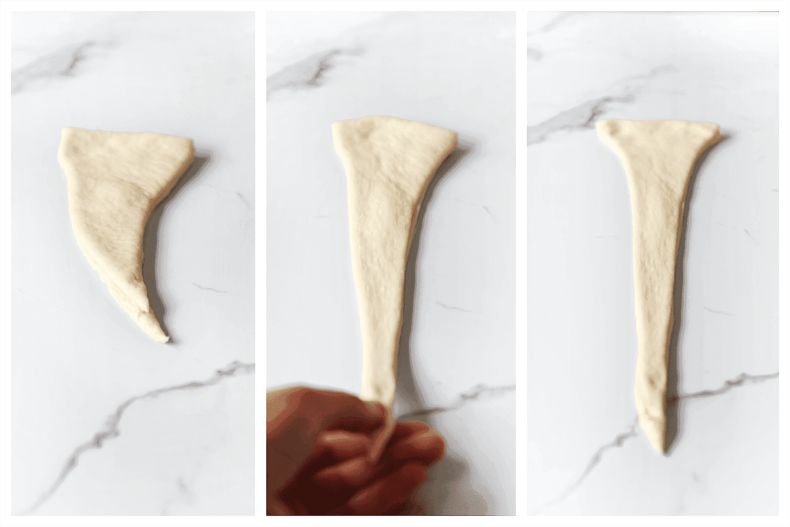 Puntje deeg uitrekken