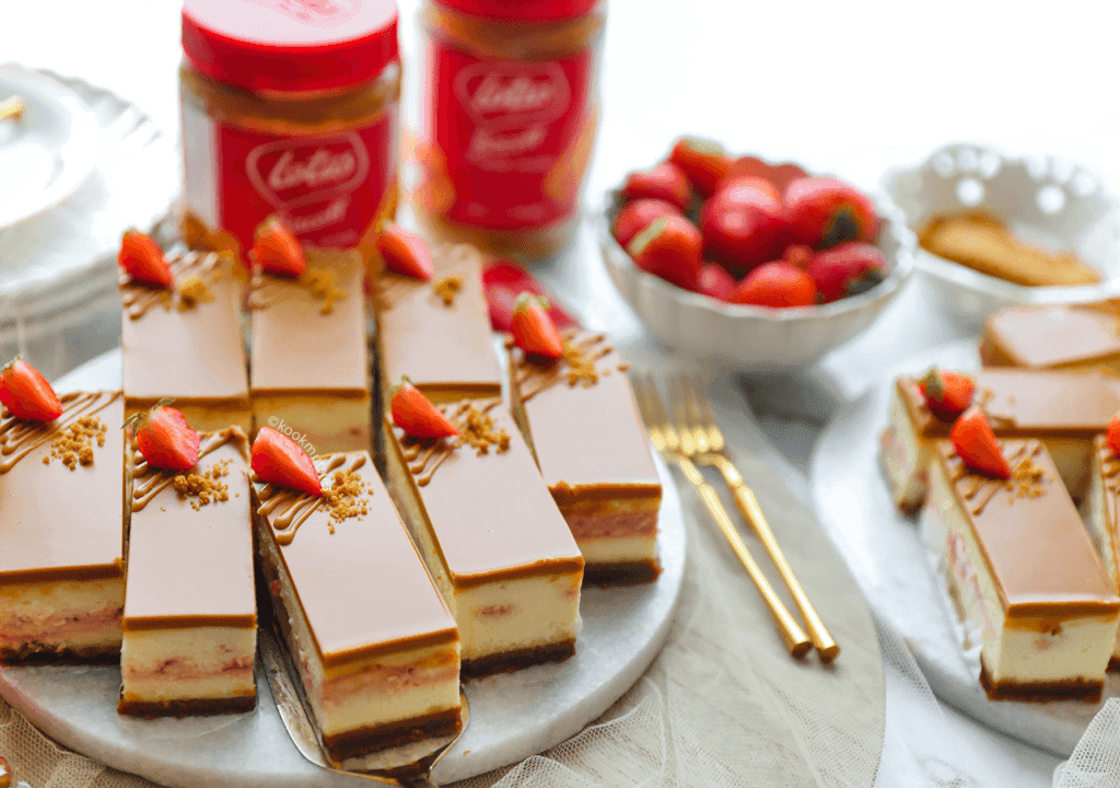 Speculoos-aardbeien cheesecake Kookmutsjes