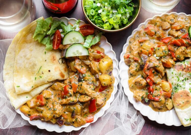 Chicken Thighs with Vegetables in Creamy Sauce