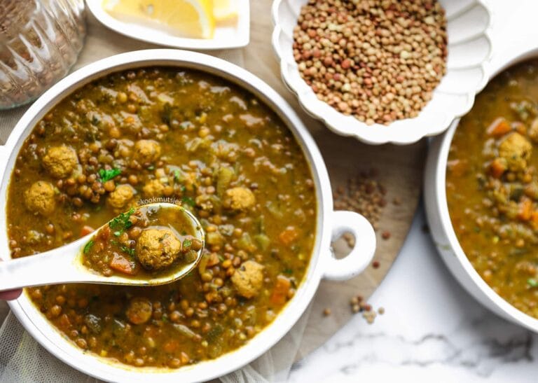 Lentil Soup With Meatballs And Vegetables