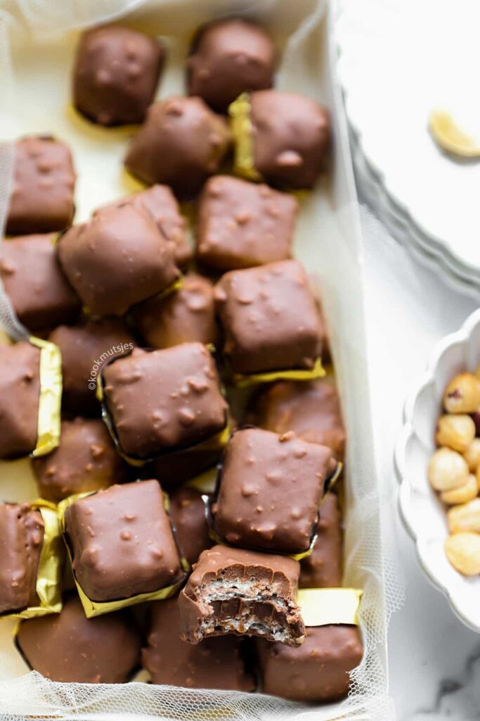 Chocolade-wafel bonbons eindresultaat hap Kookmutsjes
