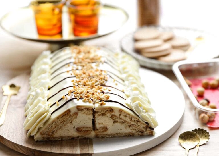 Hazelnoot Dessert met Witte Chocolade (No Bake)