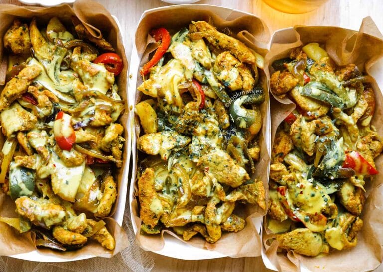 Kip Fajita met Friet en Kaassaus
