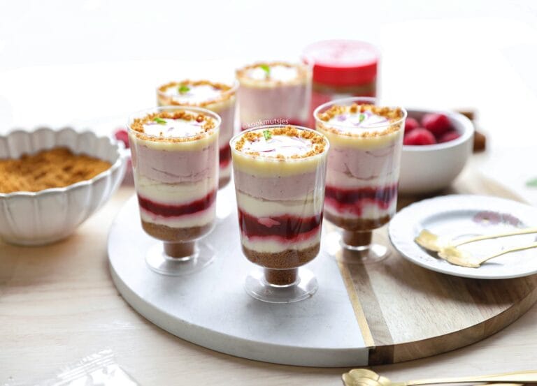 Frambozen Dessert in Glas
