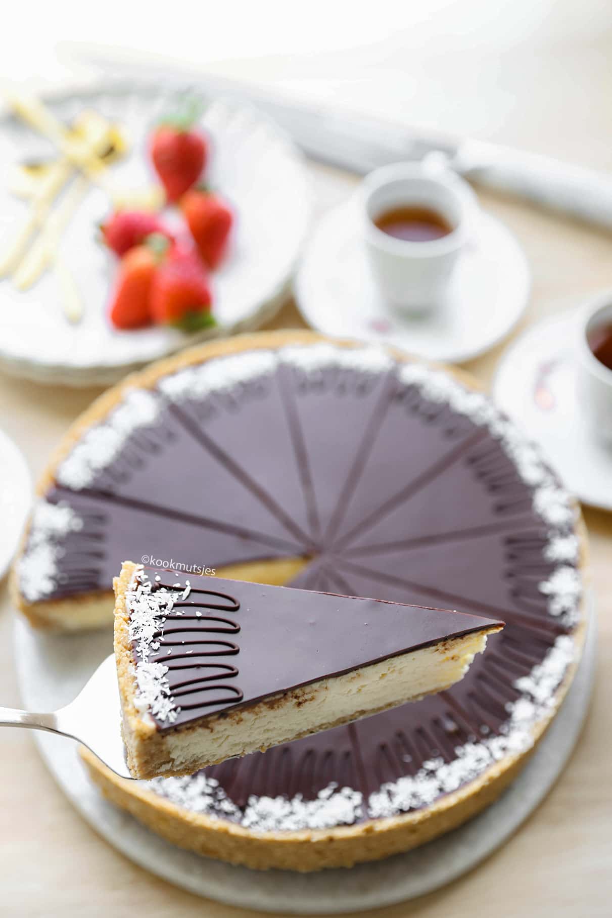 Kokos Cheesecake eindresultaat Kookmutsjes