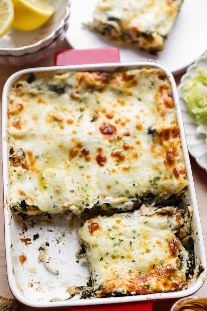 Zalm lasagne eindresultaat Kookmutsjes