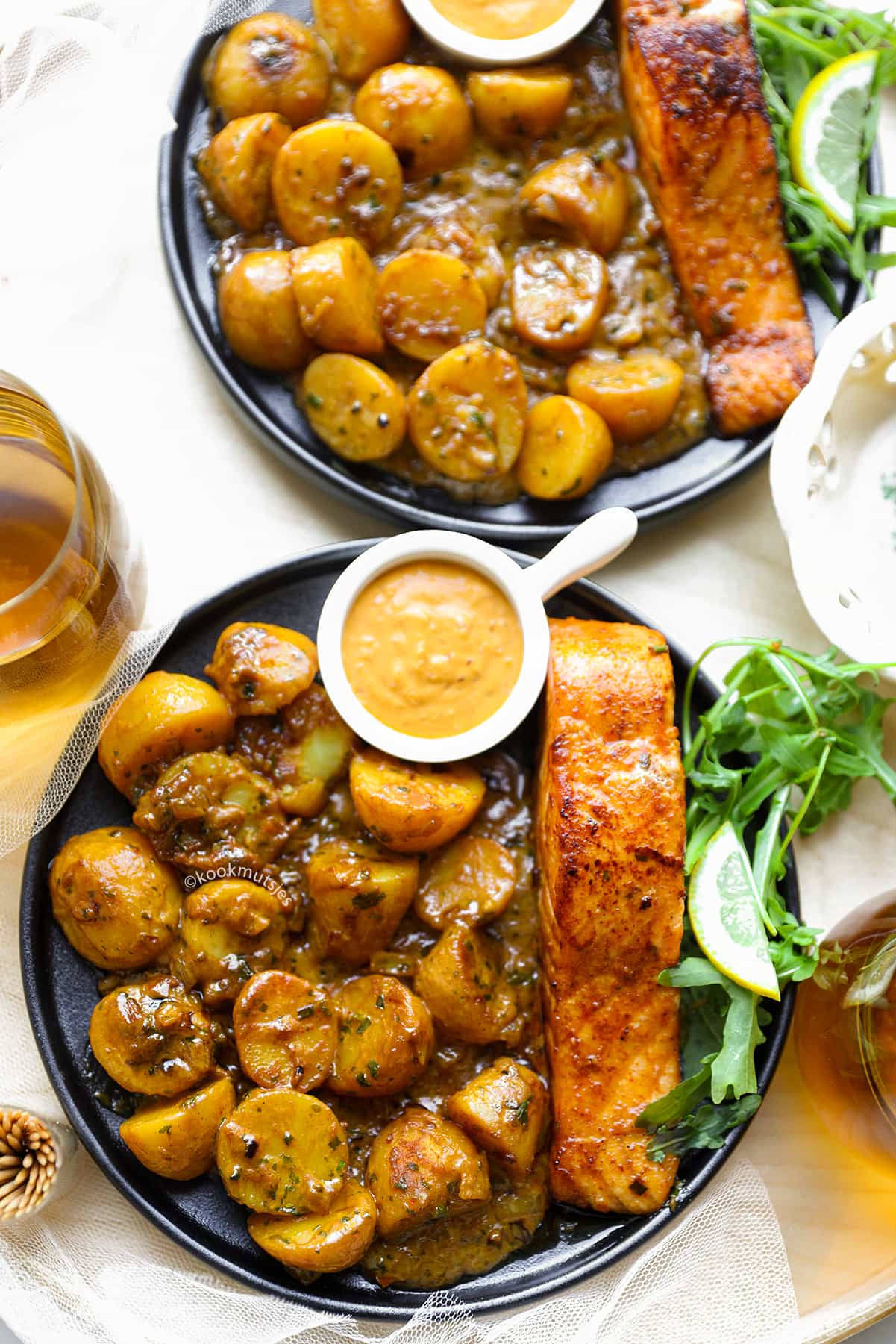 Aardappelkrieltjes met zalm eindresultaat Kookmutsjes