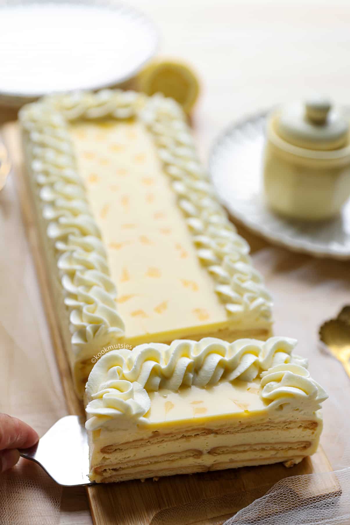 No Bake Citroentaartje eindresultaat Kookmutsjes