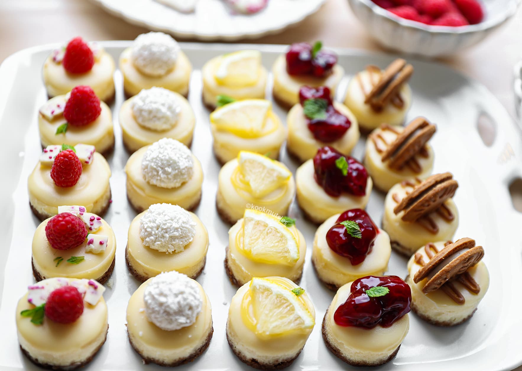 Mini Cheesecakes met Witte Chocolade Kookmutsjes