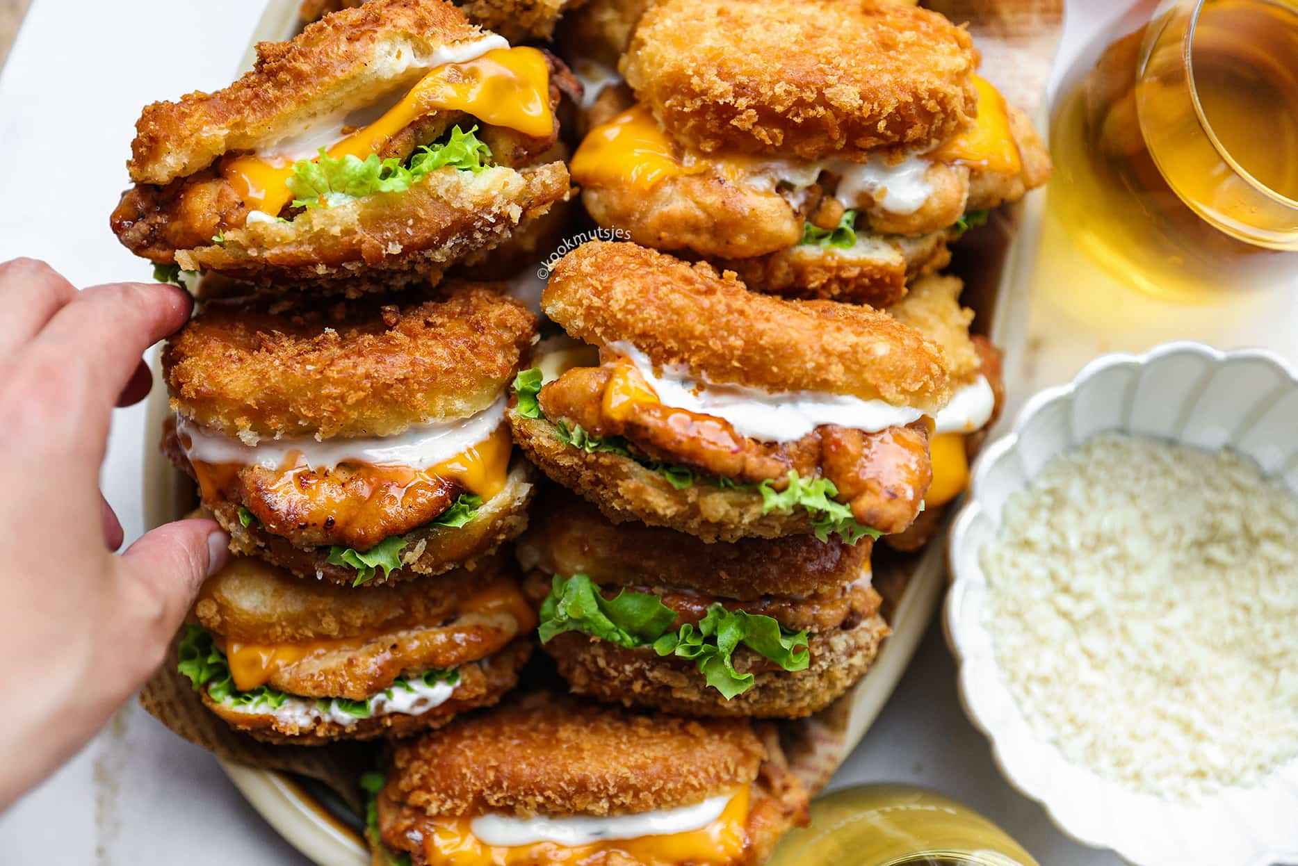 Crunchy Broodjes met Kip Kookmutsjes