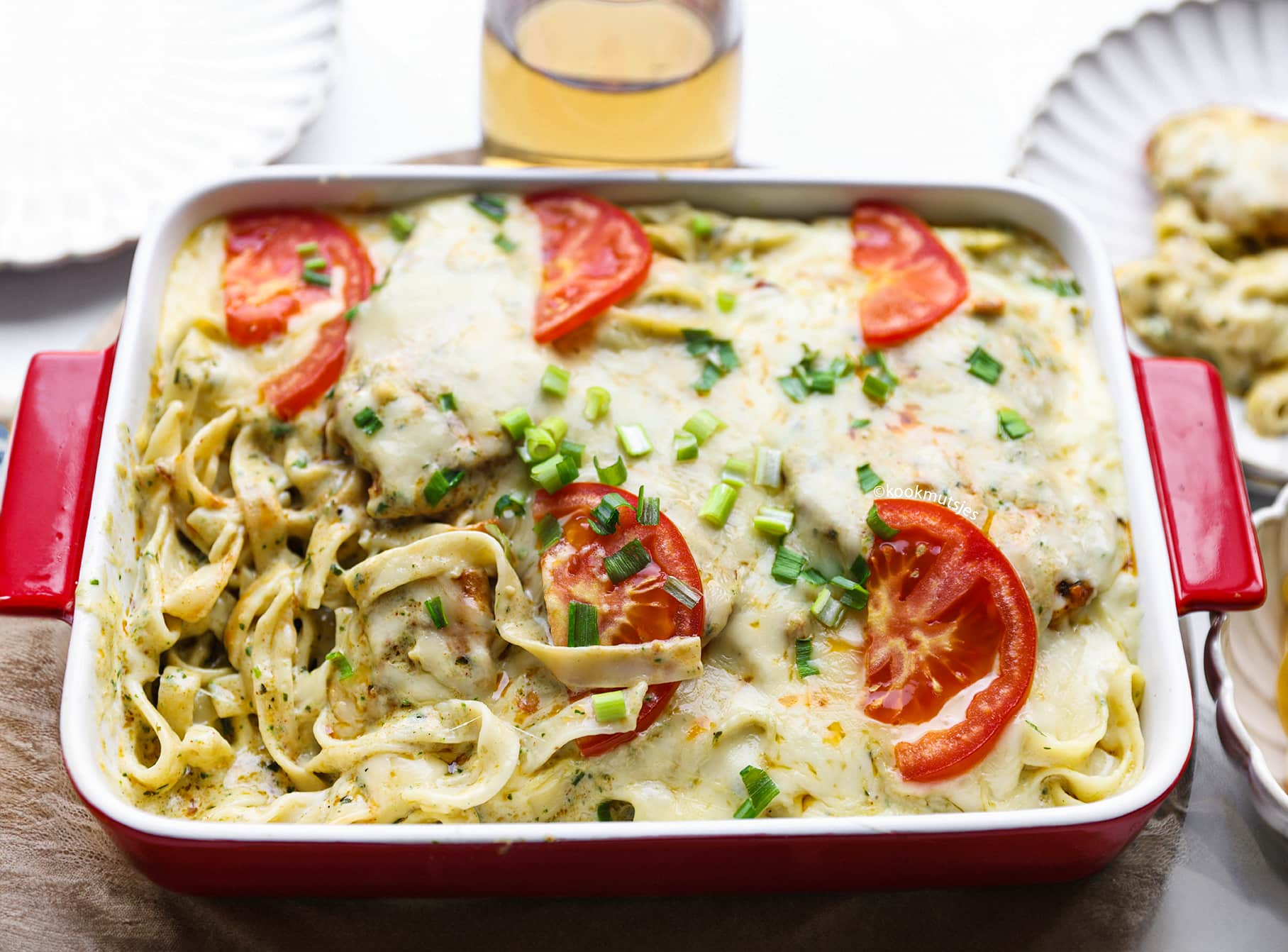 Tagliatelle met kip Kookmutsjes