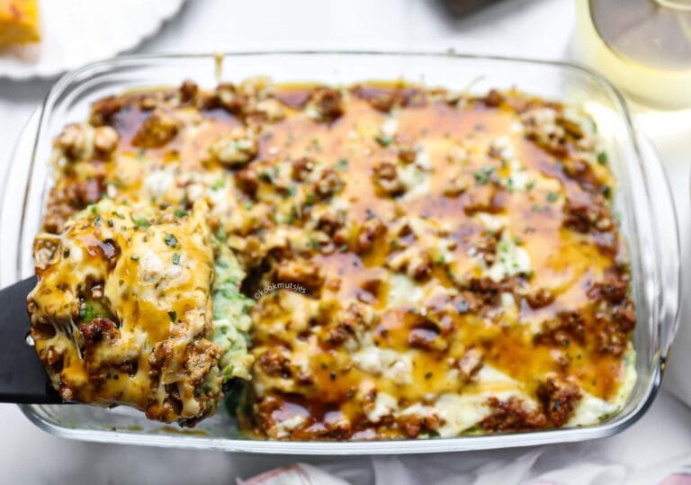 Aardappel-Spinazieschotel met Gehakt