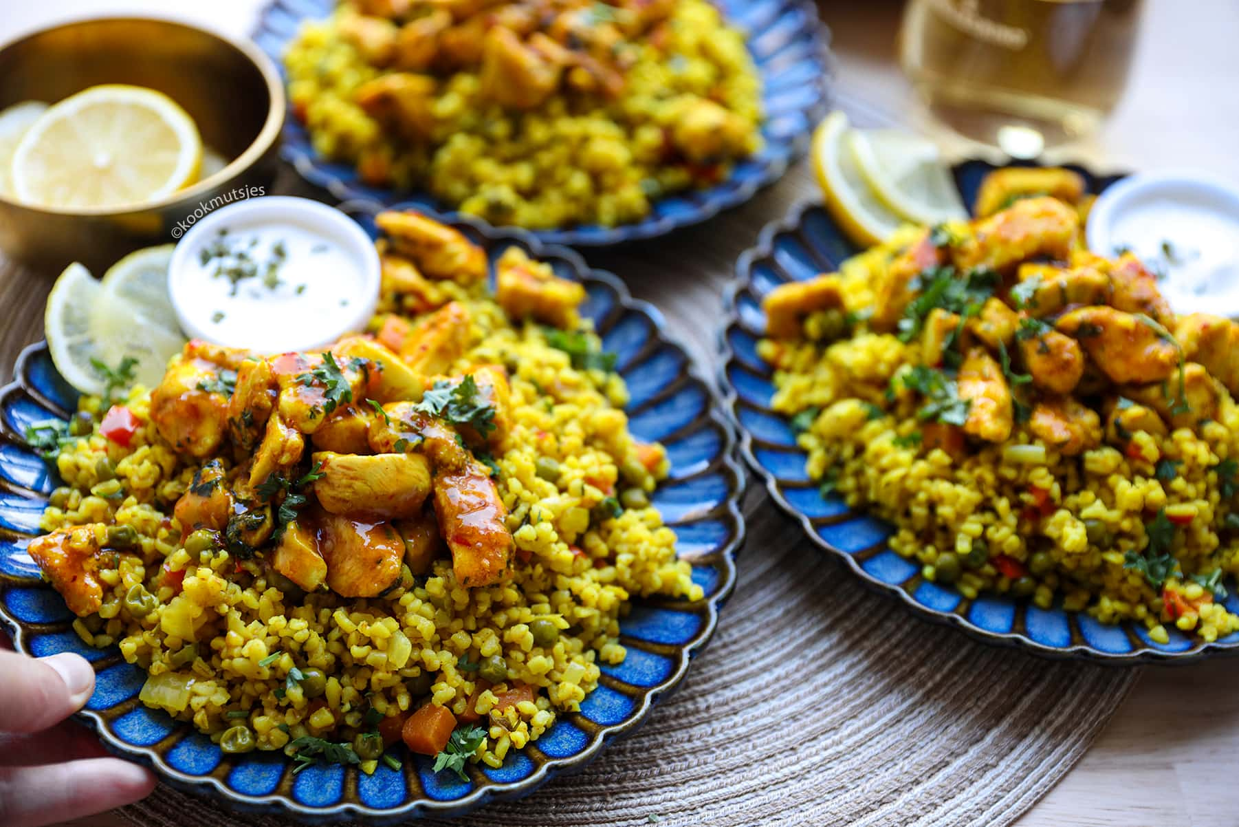 Bulgur met Kippendijen en Groenten Kookmutsjes