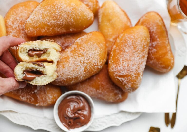 Sugar Donuts Filled With Chocolate