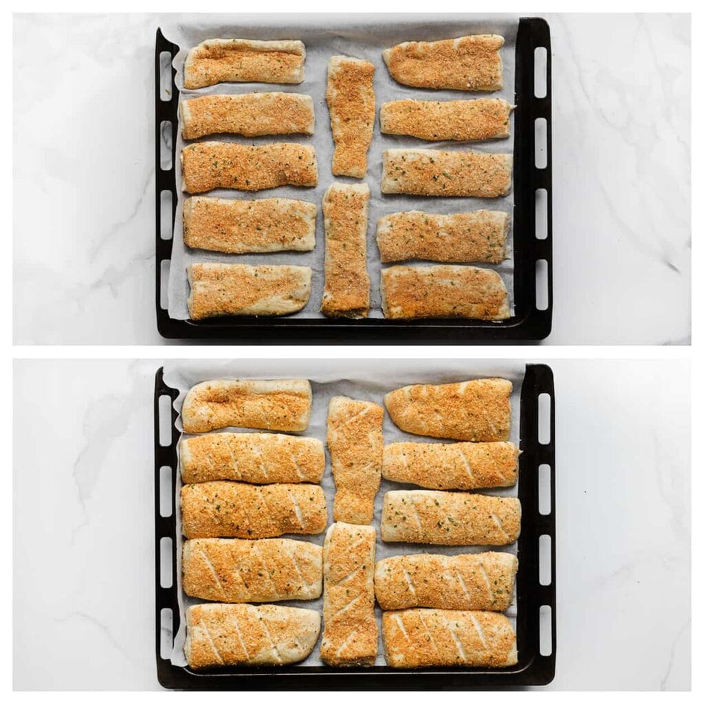 Laat het deeg nog 30 minuten rijzen, of tot ze in formaat zijn verdubbeld.