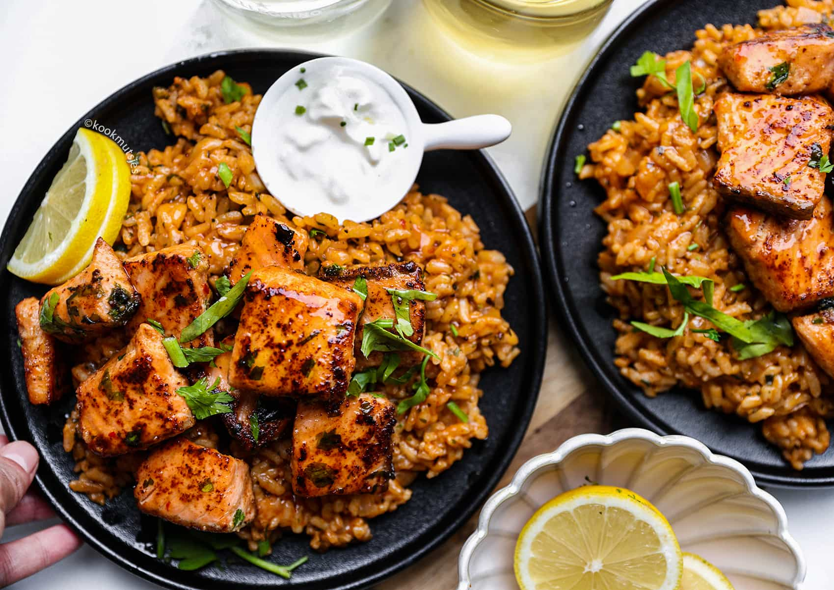 Tomaten Risotto met Zalm Kookmutsjes