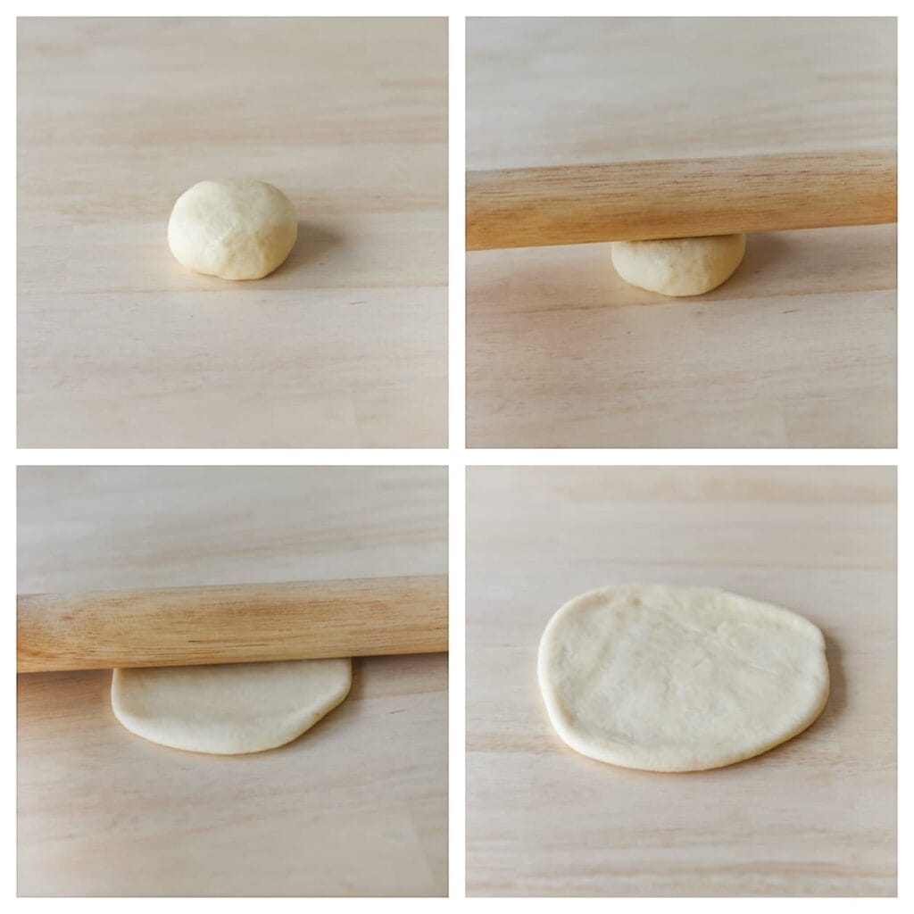 Neem een bolletje en rol het uit tot een cirkel.