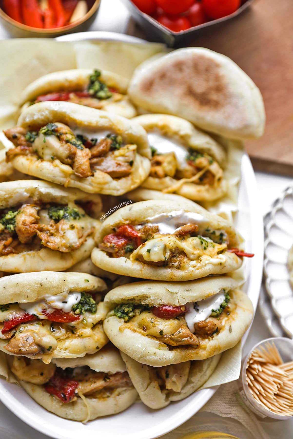 Panbroodjes met Kip Pesto eindresultaat Kookmutsjes