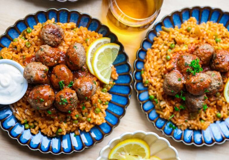 Tomato Risotto With Meatballs