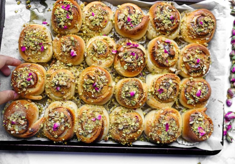Honey Cream Cheese Swirls With Pistachios