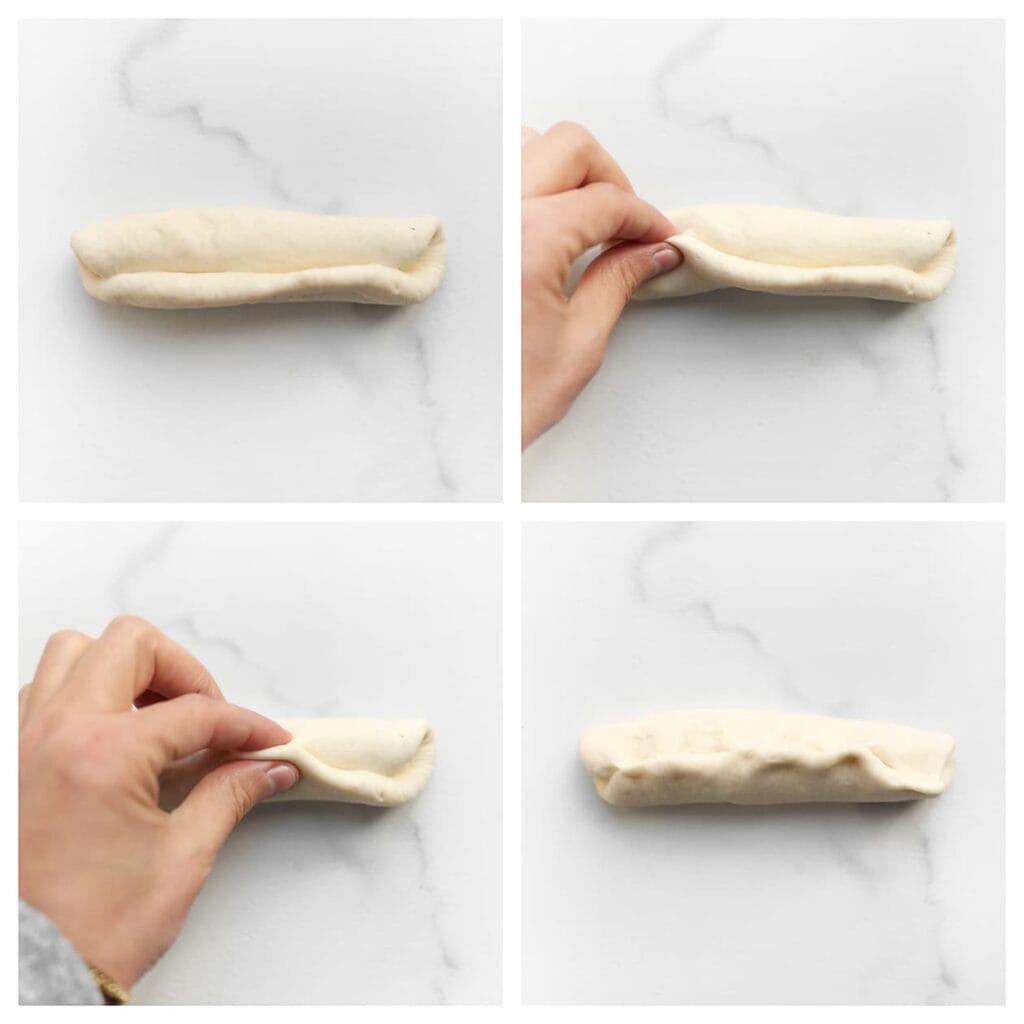 Knijp de naad goed dicht en controleer of er geen openingen zijn.