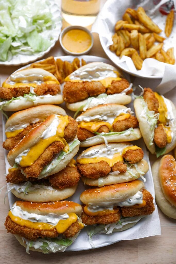 Visburgers met Tartaarsaus eindresultaat Kookmutsjes