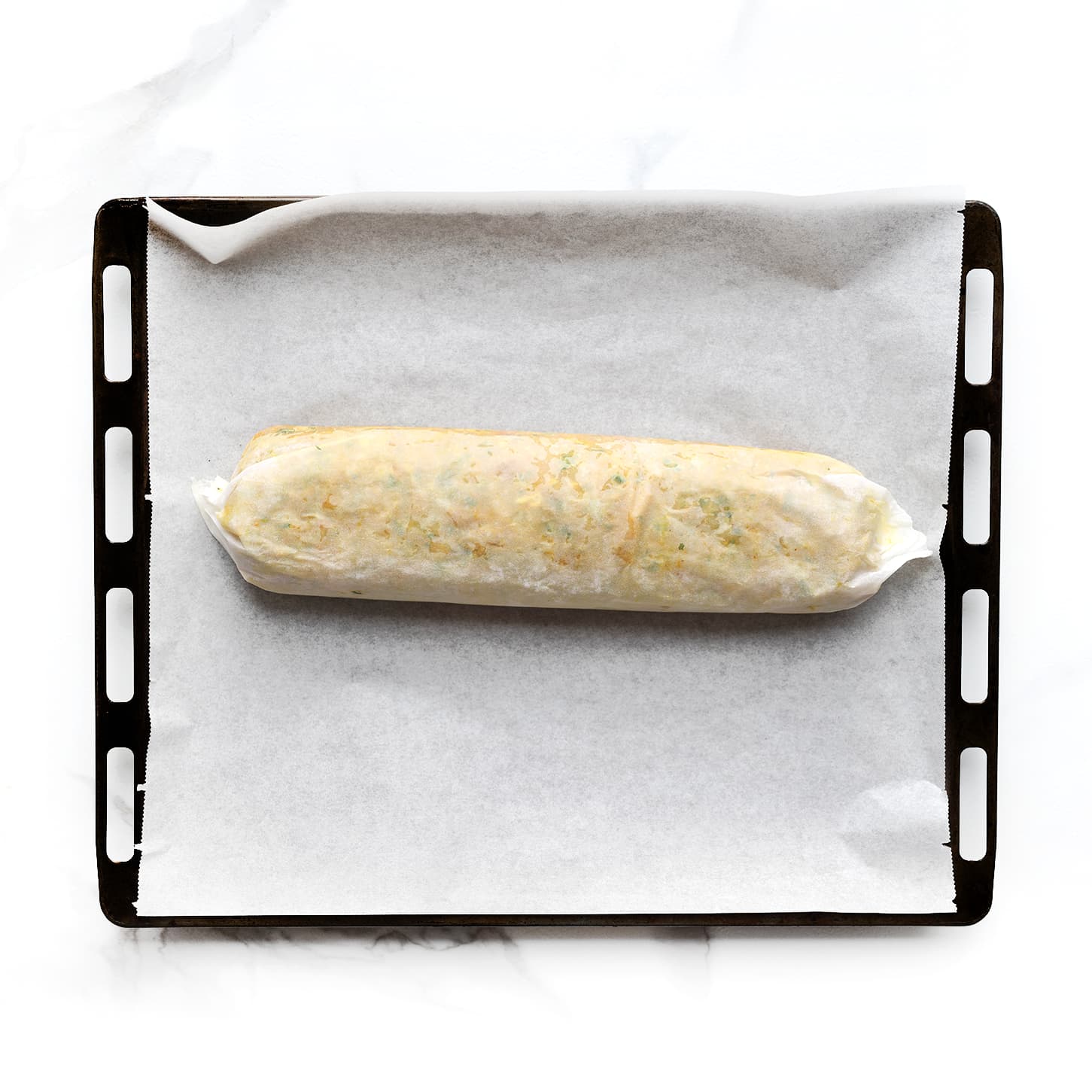 Kiprollade bakken in de oven