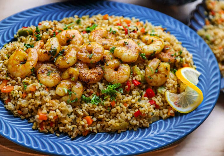 Bulgur met Groenten en Garnalen