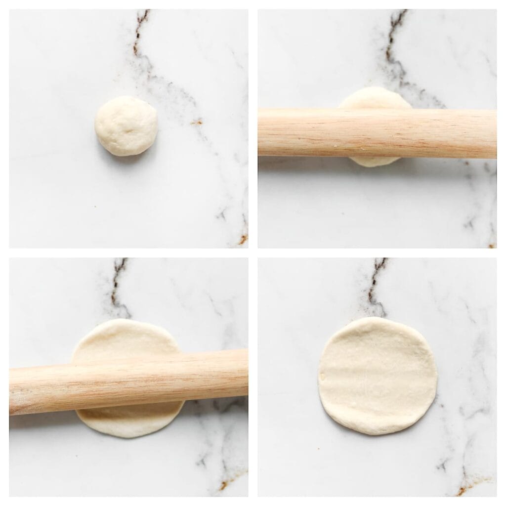 Neem een bol en rol het plat tot een cirkel.