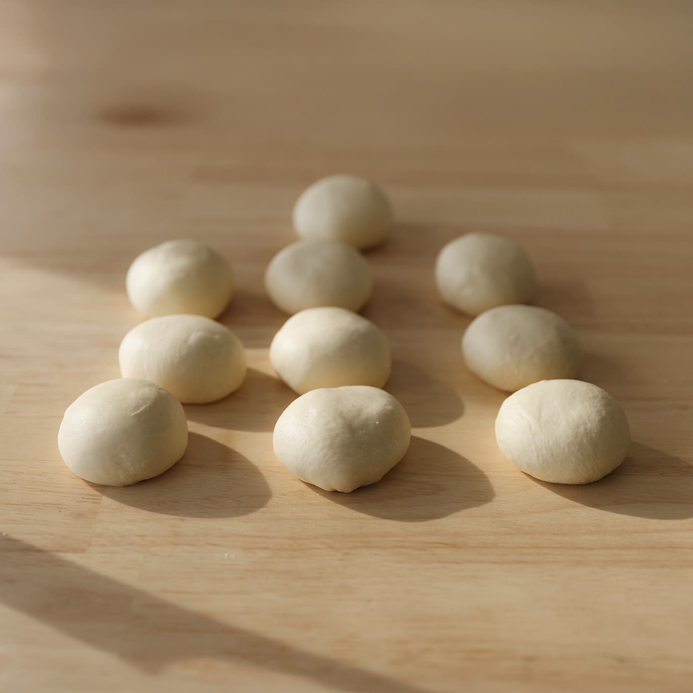 Deeg verdelen door 10 gelijke stukken