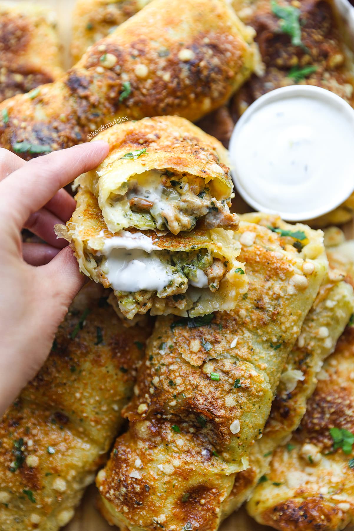 Pesto Kipbroodjes uit de Oven eindresultaat Kookmutsjes